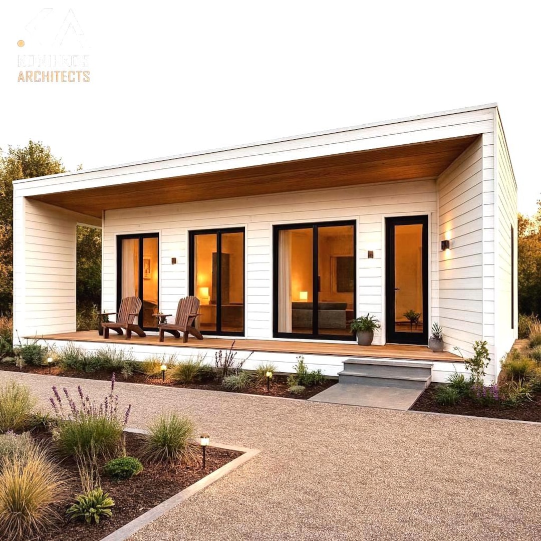 2 Bedroom 18x48 Ft - 864 Sq Ft House Plans – Hidden Lean-to Roof With ...