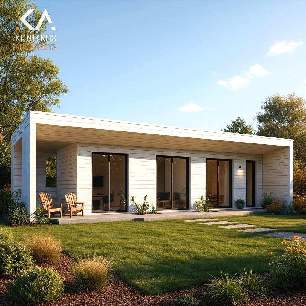 2 Bedroom 18x48 Ft - 864 Sq Ft House Plans – Hidden Lean-to Roof With ...