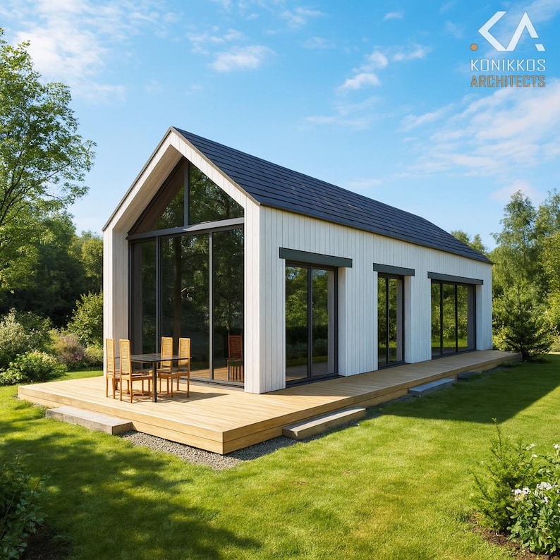 2 Bedroom 18x48 Ft - 864 Sq Ft - Modern Barn Style House – Gable Roof ...