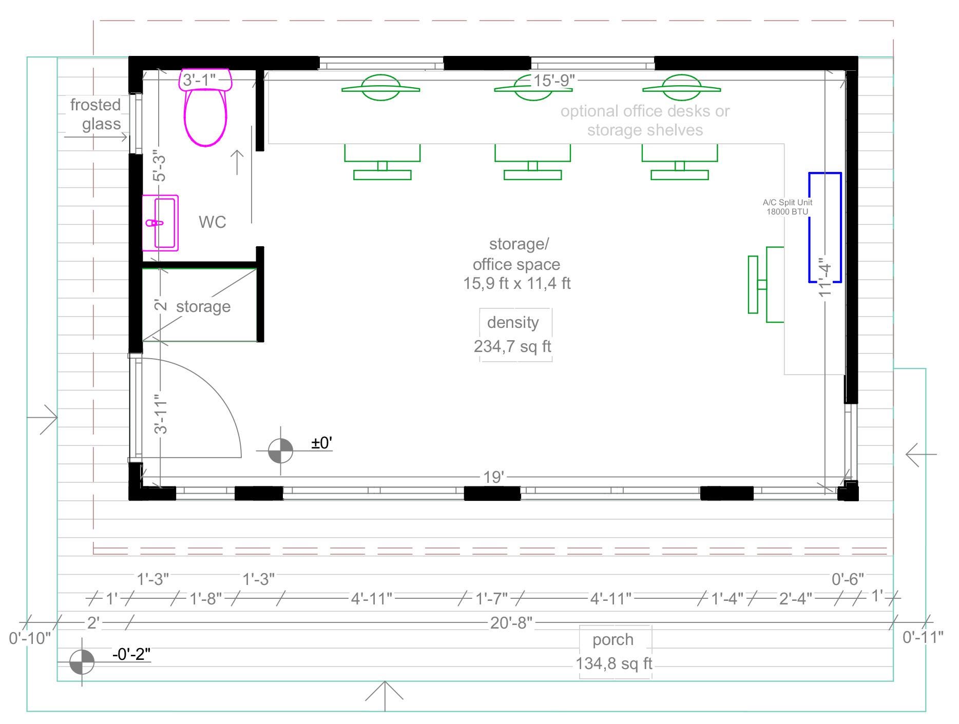 Lean-to Shed 12x20ft Home Office Storage Plan – 240 Sq Ft + Deck, Wood ...
