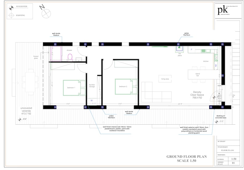 2 Bedroom 18x48 Ft - 864 Sq Ft - Modern Barn Style House – Gable Roof ...