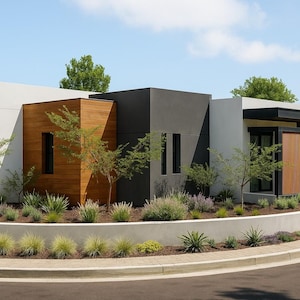 4 Bedroom House Plan PDF | 2,357 ft2 One-Story Modern Home | Covered Porch + Parking | 3 Bath | Dwg + Floor Plan | Instant Download