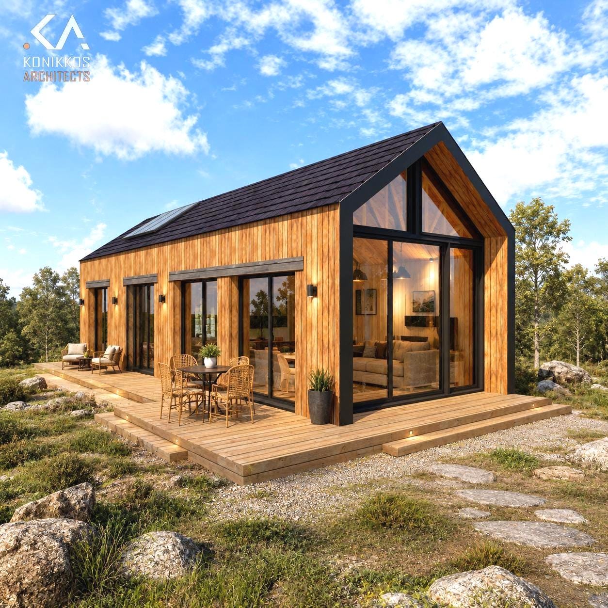 18x48 Ft Modern Barn House, 2 Bedroom Shed Roof Cabin, 893 Sq Ft, Full ...