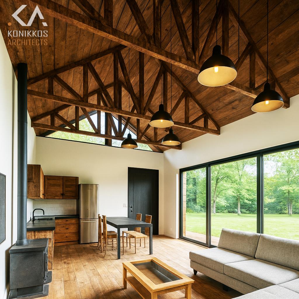 864 Sq Ft - 18x48 Ft - 2 Bedroom - Modern Barn Style Cabin Plan, Gable ...