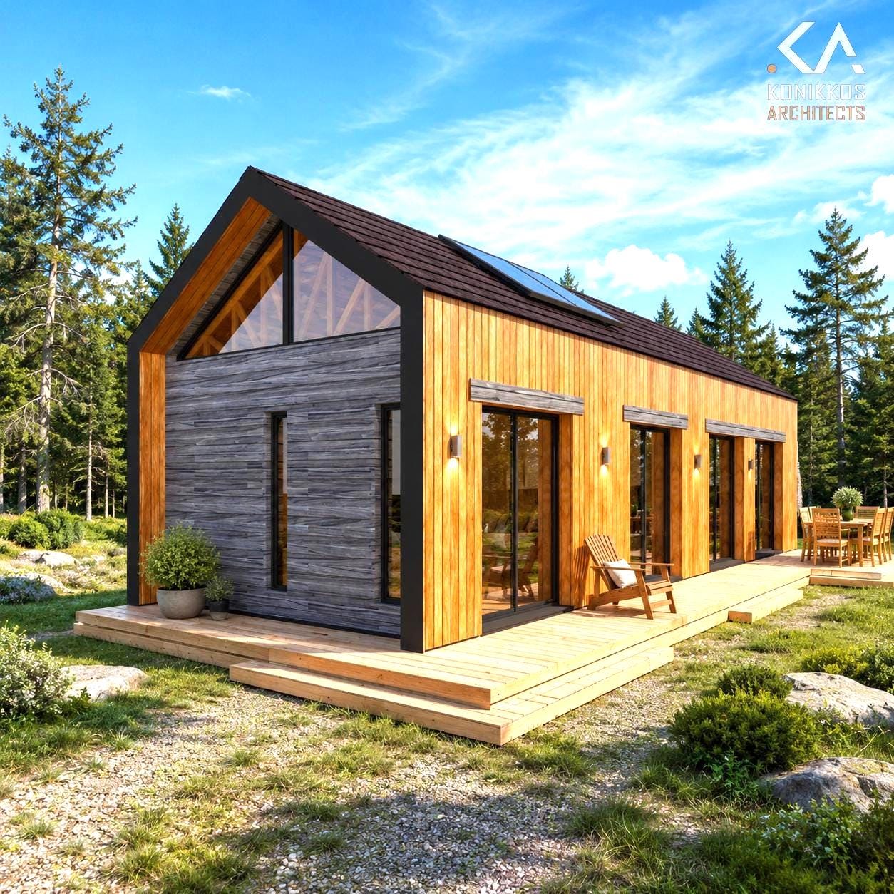 18x48 Ft Modern Barn House, 2 Bedroom Shed Roof Cabin, 893 Sq Ft, Full ...