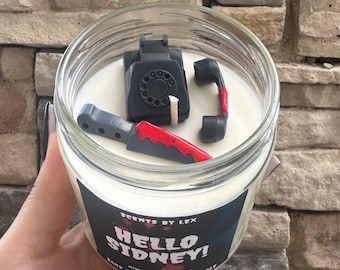 Ghostface inspired candle