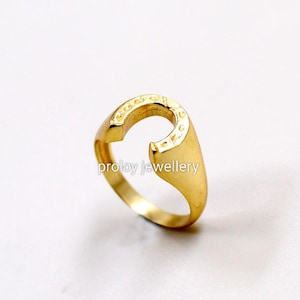 Sterling Silver Lucky Horseshoe Ring, Gift For Farrier or Equestrian, Handmade to Order in Your Size