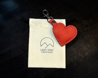 The Carry Heart - Italian Leather Heart Keychain Pouch – Secret Cash Holder, Hidden Note Holder