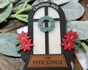 Front Door Ornament with Poinsettias