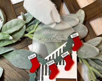 Staircase Ornament with Stocking Garland