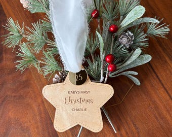 Baby's First Christmas Star - Wood