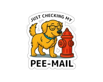 Pegatina "Solo reviso mi correo de orina" / Pegatina divertida de perro / Calcomanía de vinilo de Golden Retriever / Pegatina para portátil para amantes de los perros