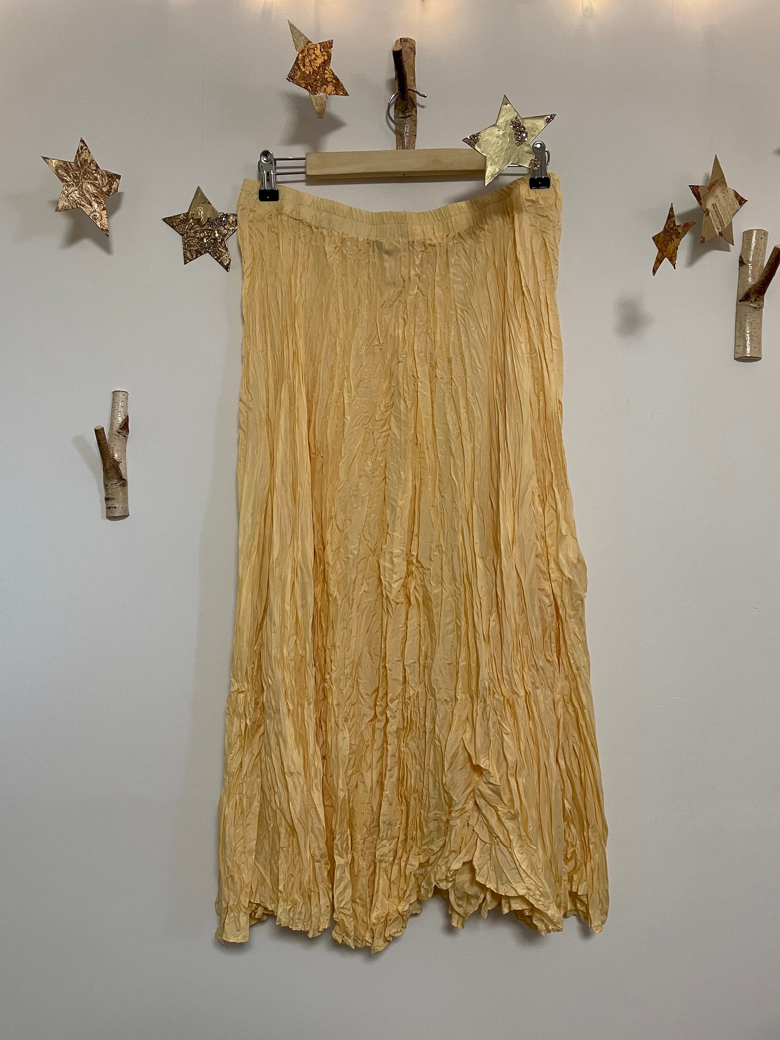 Buttery Yellow Silk Broomstick Skirt Size XL Etsy