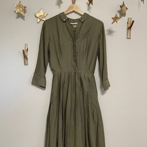 Olive Green Dress - Etsy