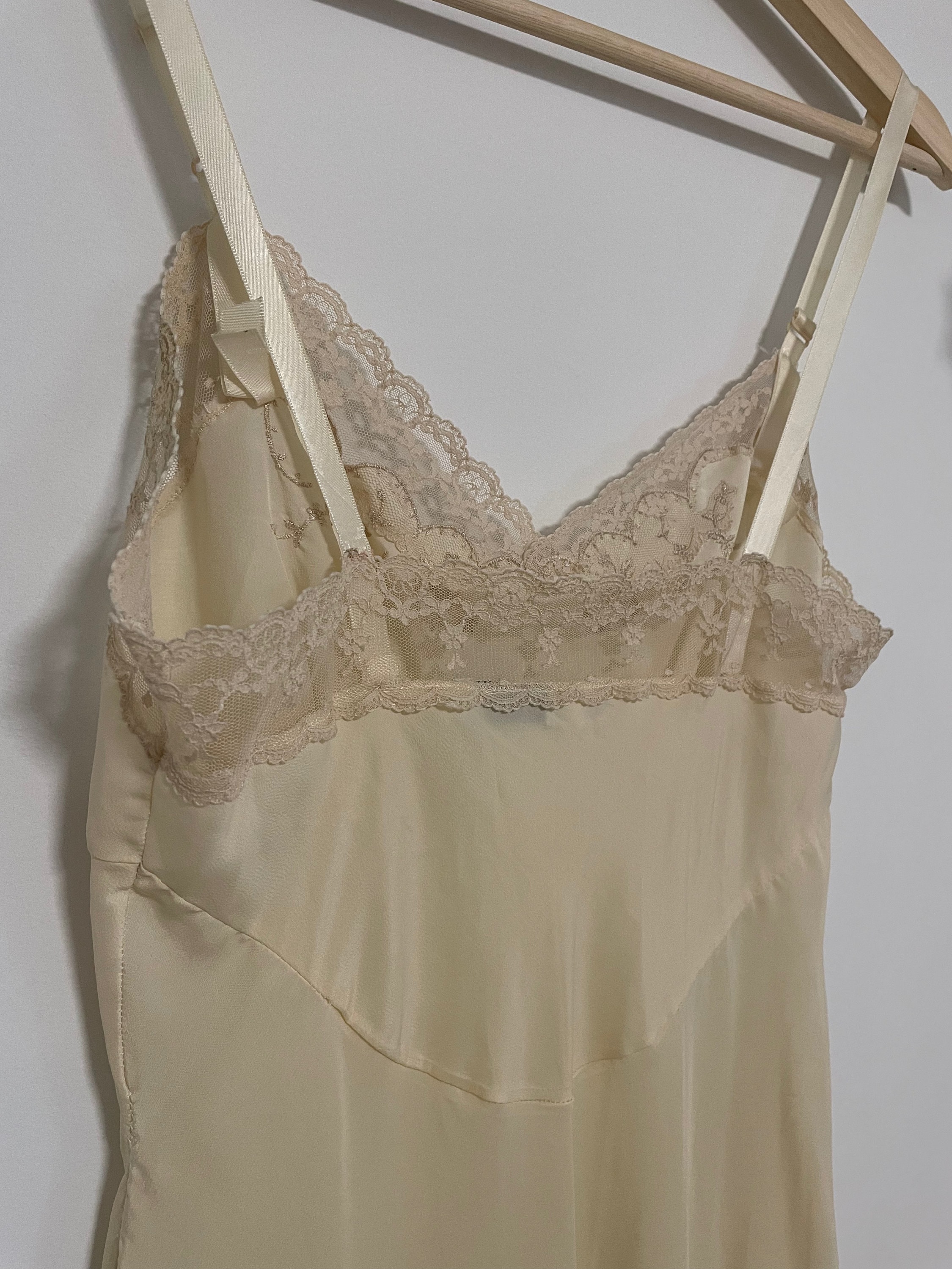 Beautiful Beige Full Slip With Embroidery and Lace Lady - Etsy