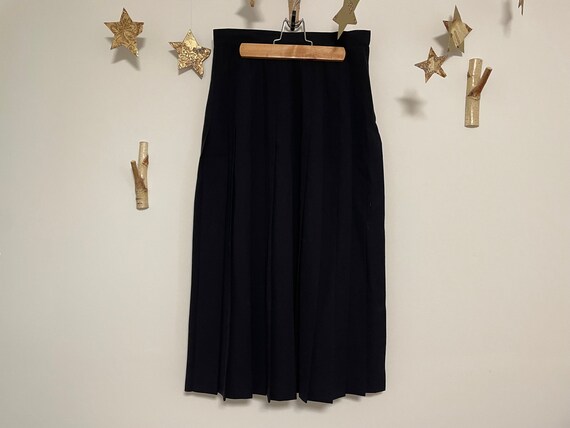 80's Dark Academia Navy Wool Midi Skirt Fully Lined Size - Etsy