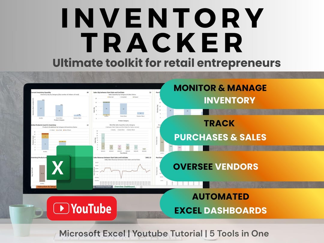 Inventory Tracker Excel Spreadsheet: Small Business Sales, Stock ...