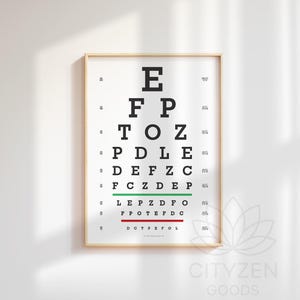 Vintage Style Eye Chart Print: Snellen Wall Art