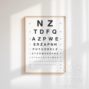 Vintage Style Eye Chart Print: Classic Snellen Design