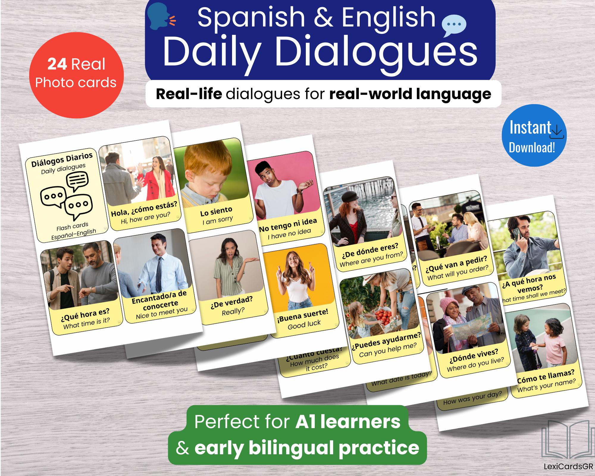 Spanish English Flashcards for Everyday Conversations | ESL Vocabulary ...