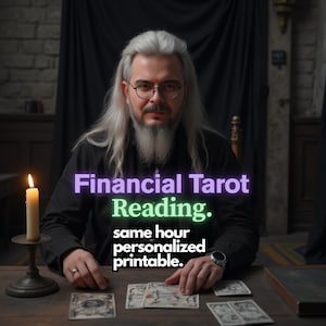 Lectura de Tarot Financiero / Energía del Dinero, Bloqueos de Abundancia y Prosperidad / 5 Cartas / Tarot Imprimible