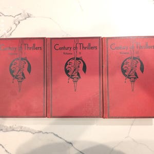 Vintage 1930s Mystery & Adventure Books: Century of Thrillers, 3 Hardcovers