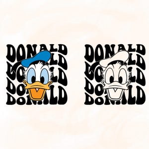 Wellig Donald zwarte Cricut, Illustration, Cricut, Geschichtet nach Farbe, Clipart, Vinyl Schnitt Datei, Silhouette, druckbare Design Datei