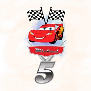 Personalized Cars Custom PNG Logo, Cars Original Birthday Sublimation, Custom Cars Logo with Name and Age, Cars Cake Topper T-Shirt Cliparts