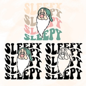 Sleepy from Snow White SVG Cut File, Sleepy Dwarf, Clipart, PNG, Instant Download, sublimation image, Snow white and the seven dwarfs