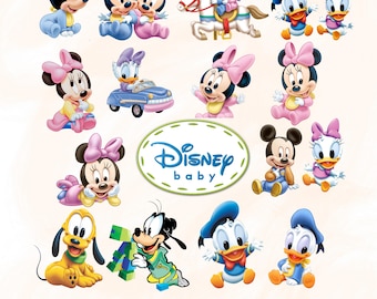 Zestaw clipartów 3D z Myszką Miki i Przyjacielami, Słodka kreskówka, PNG, Przezroczyste tło, Wysoka rozdzielczość, Myszka Minnie, Baby Shower