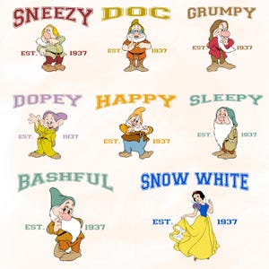 Seven Dwarfs SVG - Family Matching Shirts - Disneyland Vacation shirt - Cricut - Cutting file - iron on vinyl - Png