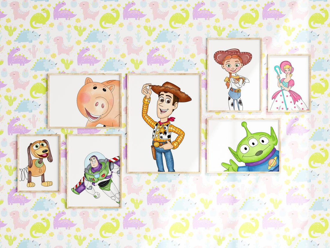 15 Toy Story Wall Art for Kids Room Frame, Kids Room Decor, Nursery ...