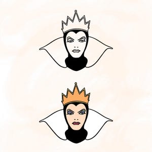 Evil Queen svg, layered svg, villains svg, halloween svg, for cricut, for shirts, colored svg, crown, evil queen png, png file, svg file