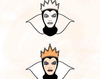 Evil Queen svg, layered svg, villains svg, halloween svg, for cricut, for shirts, colored svg, crown, evil queen png, png file, svg file