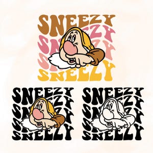 Sneezy from Snow White SVG Cut File, Sneezy Dwarf, Clipart, PNG, Instant Download, sublimation image, Snow white and the seven dwarfs