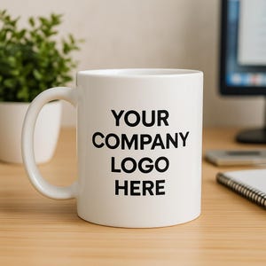 Custom Logo Mug - Personalized Business Coffee Cup - Company Branding Mug - Custom Office Gift - Promotional Ceramic Mug