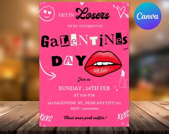 Mean Girls Galentine's Day Party Invitation | Editable Pink Evite (Digital)