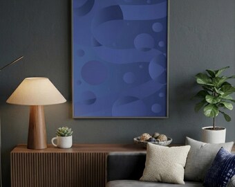 Decorazione murale blu astratta