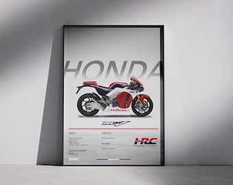 Poster da parete Honda RC213VS Superbike / Motocicletta (download digitale)