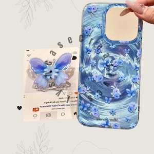 3D Cute Butterfly Bow Retro Flower Phone Case  for iPhone 15 Pro Max 14 Pro 13 iPhone 12 Cover, Aesthetic iPhone 11 Shockproof Soft Case
