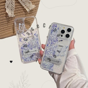 Quicksand Glitter Butterfly iPhone Case: Bling Liquid Stand Cover