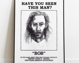 Twin Peaks Bob Wanted Poster, David Lynch Art Print - Etsy