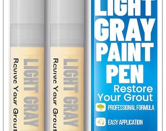 Light Gray Grout Paint Pen Tile Grout Colorant & Sealer Marker |  2 Pack