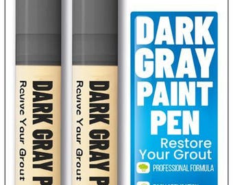 Dark Gray Grout Paint Pen Tile Grout Colorant & Sealer Marker | 2 Pack
