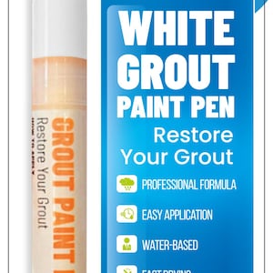 White Grout Paint Pen - Color, Seal & Restore Your Grout | 1 Pack