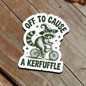 Raccoon Vinyl Sticker: Witchy Fantasy, Waterproof Laptop Decal