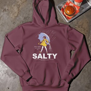 Salty Girl Tee : Frauen Vintage Baumwollmischung T-Shirt / Hoodie Maroon