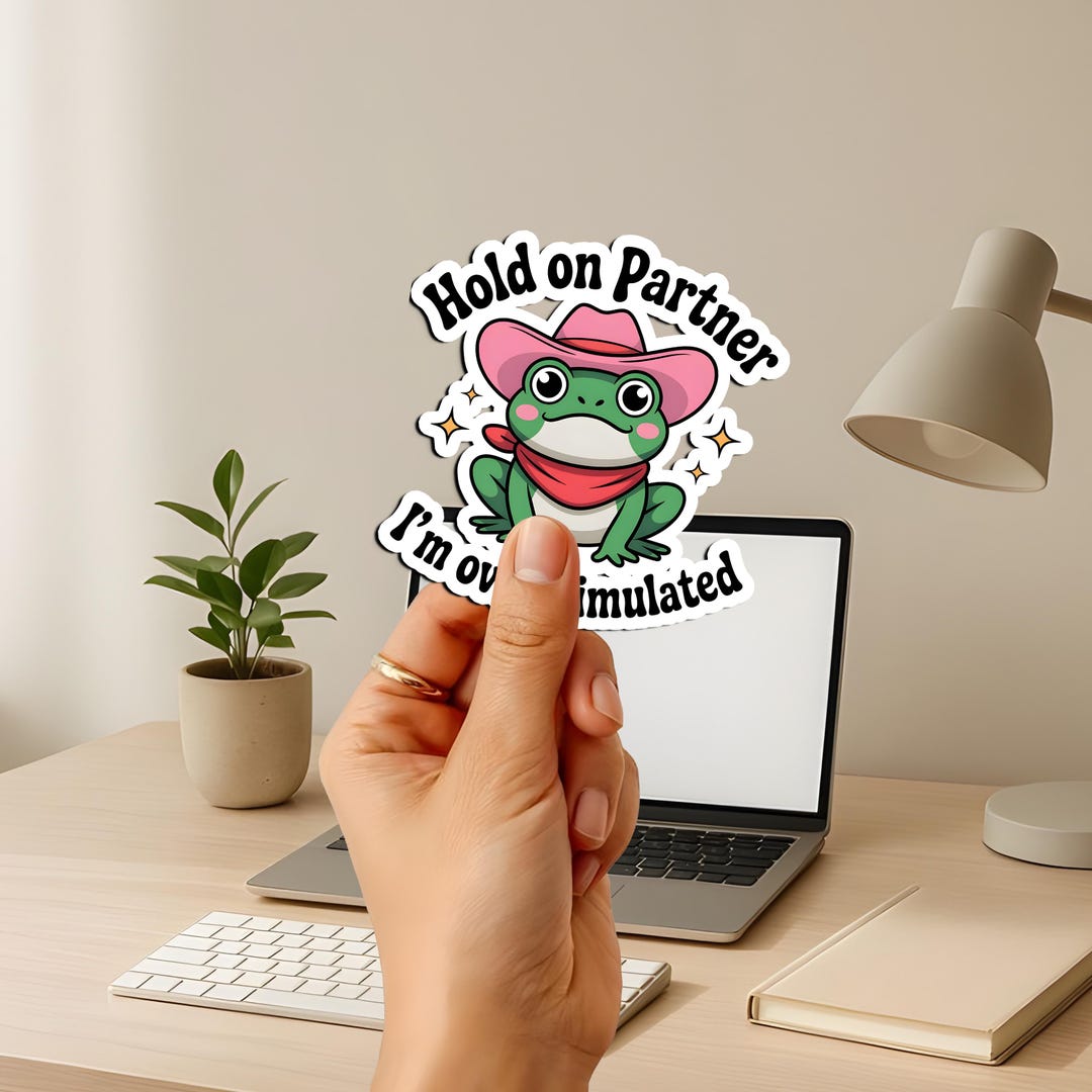 Cowboy Frog Sticker Cowboy Frog Sticker: Funny Anti-social Meme, Laptop Decal - Etsy