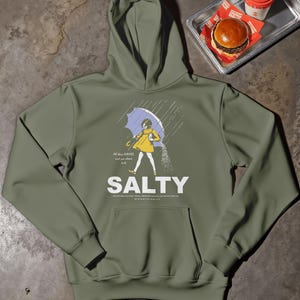 Salty Girl Tee : Frauen Vintage Baumwollmischung T-Shirt / Hoodie Military Green