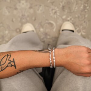 Iced Out Bracelet Set – Stainless Steel Chain Bracelets, Waterproof Jewelry, Streetwear Wrist Stack